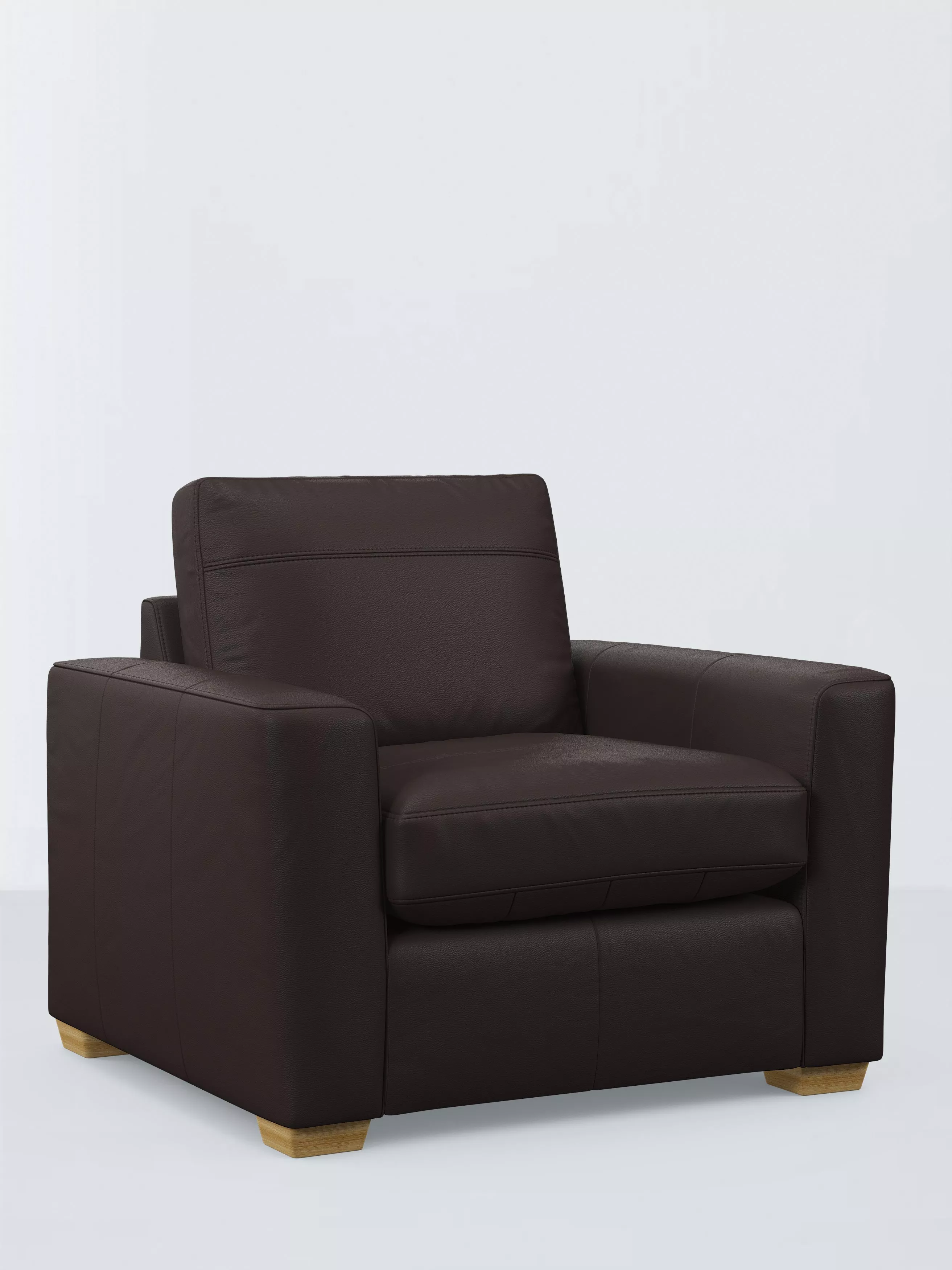 John Lewis Oliver Leather Armchair, Light Leg