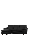 John Lewis Camden LHF Chaise End Leather Sofa Bed, Dark Leg