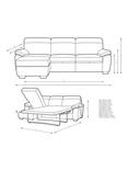 John Lewis Camden LHF Chaise End Leather Sofa Bed, Dark Leg