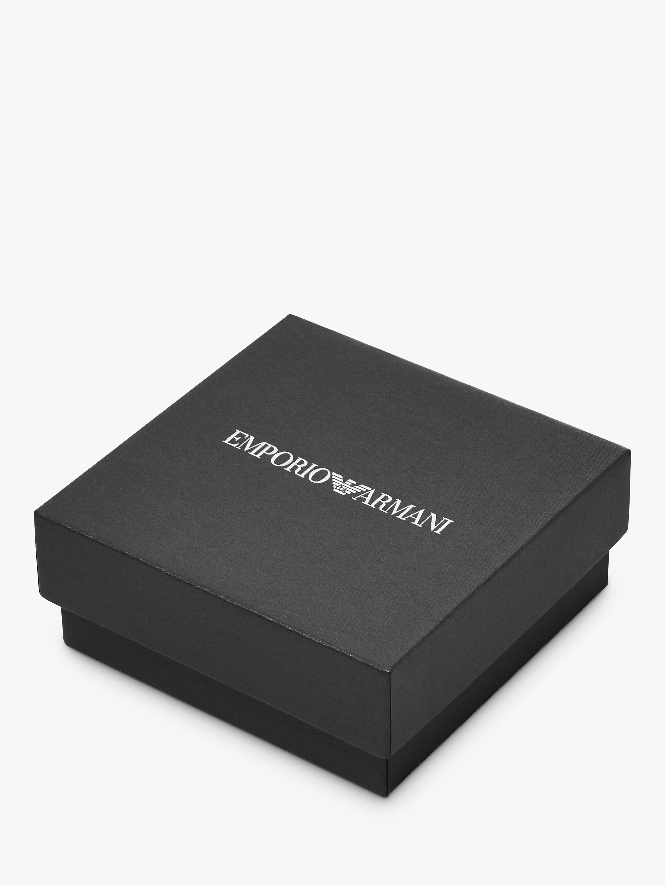 Product image 4 of 4, which shows Emporio Armani Men's Logo Curb Chain Bracelet, Silver
