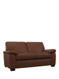 John Lewis Camden Medium 2 Seater Leather Sofa, Dark Leg, Matt Chestnut