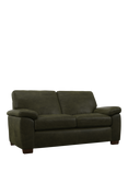 John Lewis Camden Medium 2 Seater Leather Sofa, Dark Leg, Demetra Green