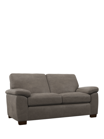 John Lewis Camden Medium 2 Seater Leather Sofa, Dark Leg, Demetra Grey