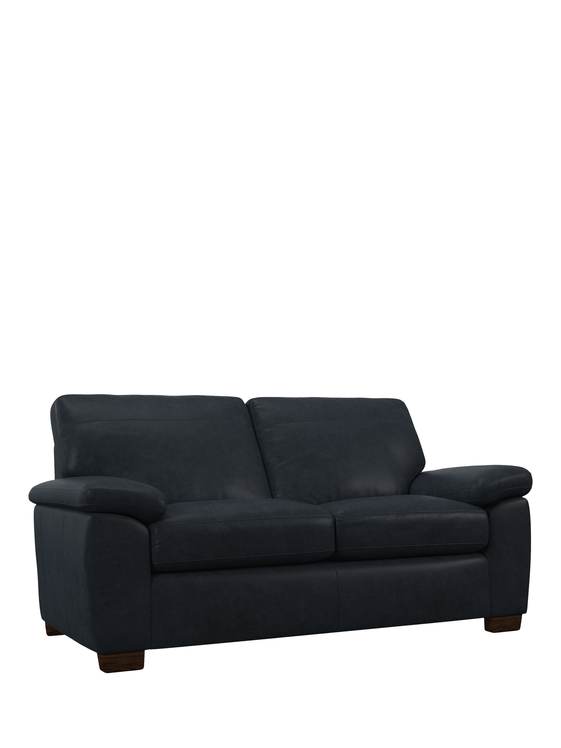 Camden Range, John Lewis Camden Medium 2 Seater Leather Sofa, Dark Leg, Vintage Jeans