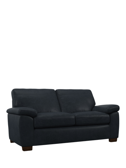 John Lewis Camden Medium 2 Seater Leather Sofa, Dark Leg, Vintage Jeans