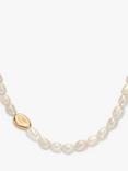 Skagen Gold-Toned Pebble & Pearl Necklace