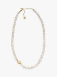 Skagen Gold-Toned Pebble & Pearl Necklace