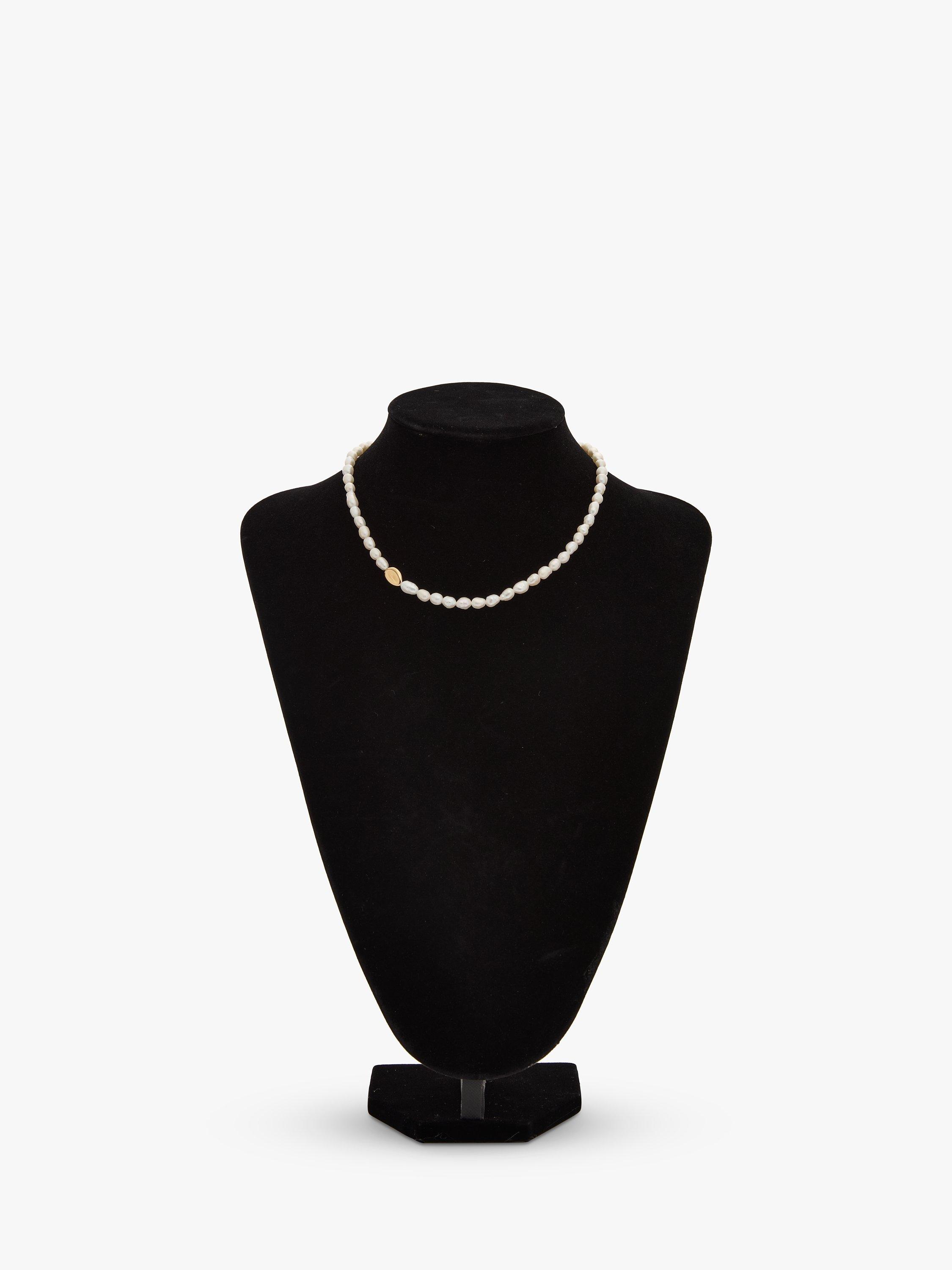 Product image 4 of 7, which shows Skagen Gold-Toned Pebble & Pearl Necklace