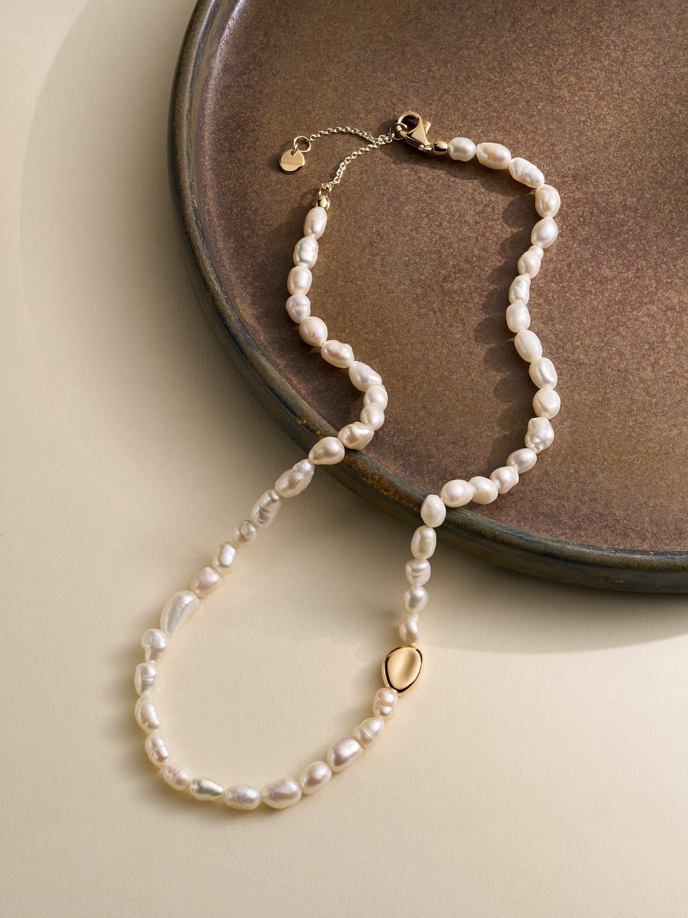 Product image 6 of 7, which shows Skagen Gold-Toned Pebble & Pearl Necklace
