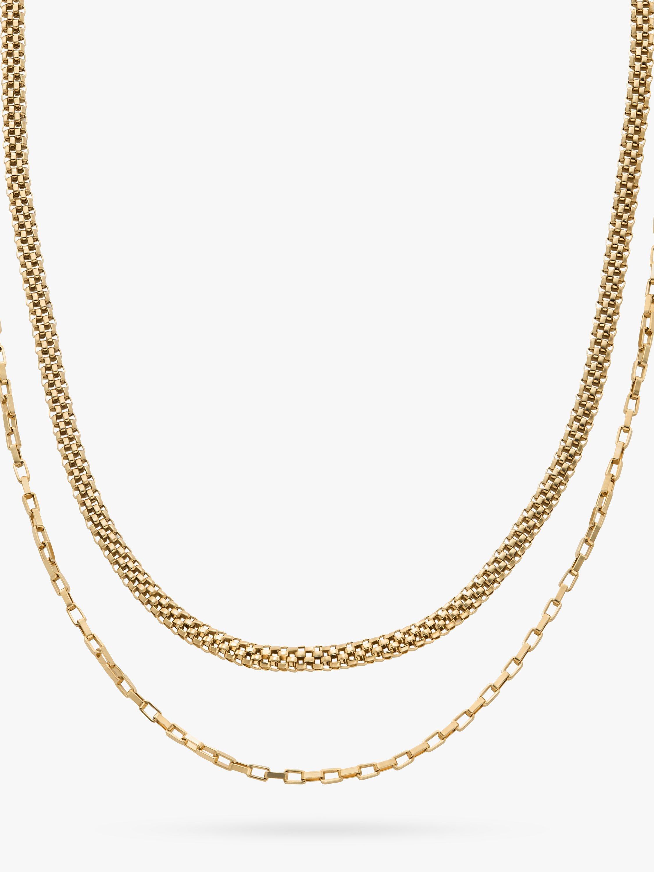Product image 1 of 3, which shows Skagen Multi Strand Chain Necklace, Gold