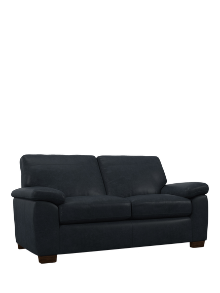 John Lewis Camden Medium 2 Seater Leather Sofa Bed, Dark Leg, Vintage Jeans