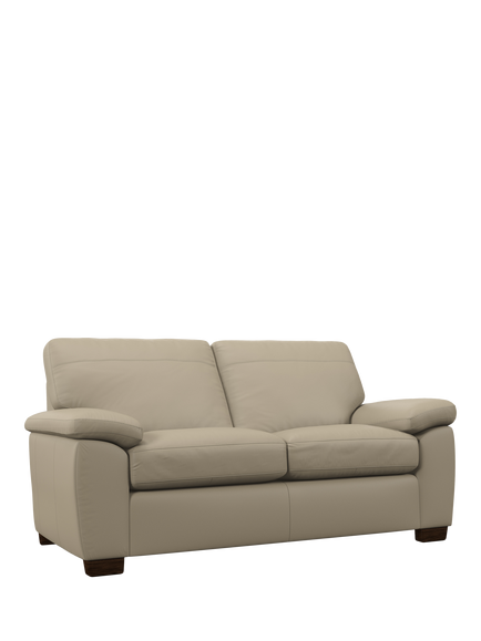 John Lewis Camden Medium 2 Seater Leather Sofa Bed, Dark Leg, Matt Pearl