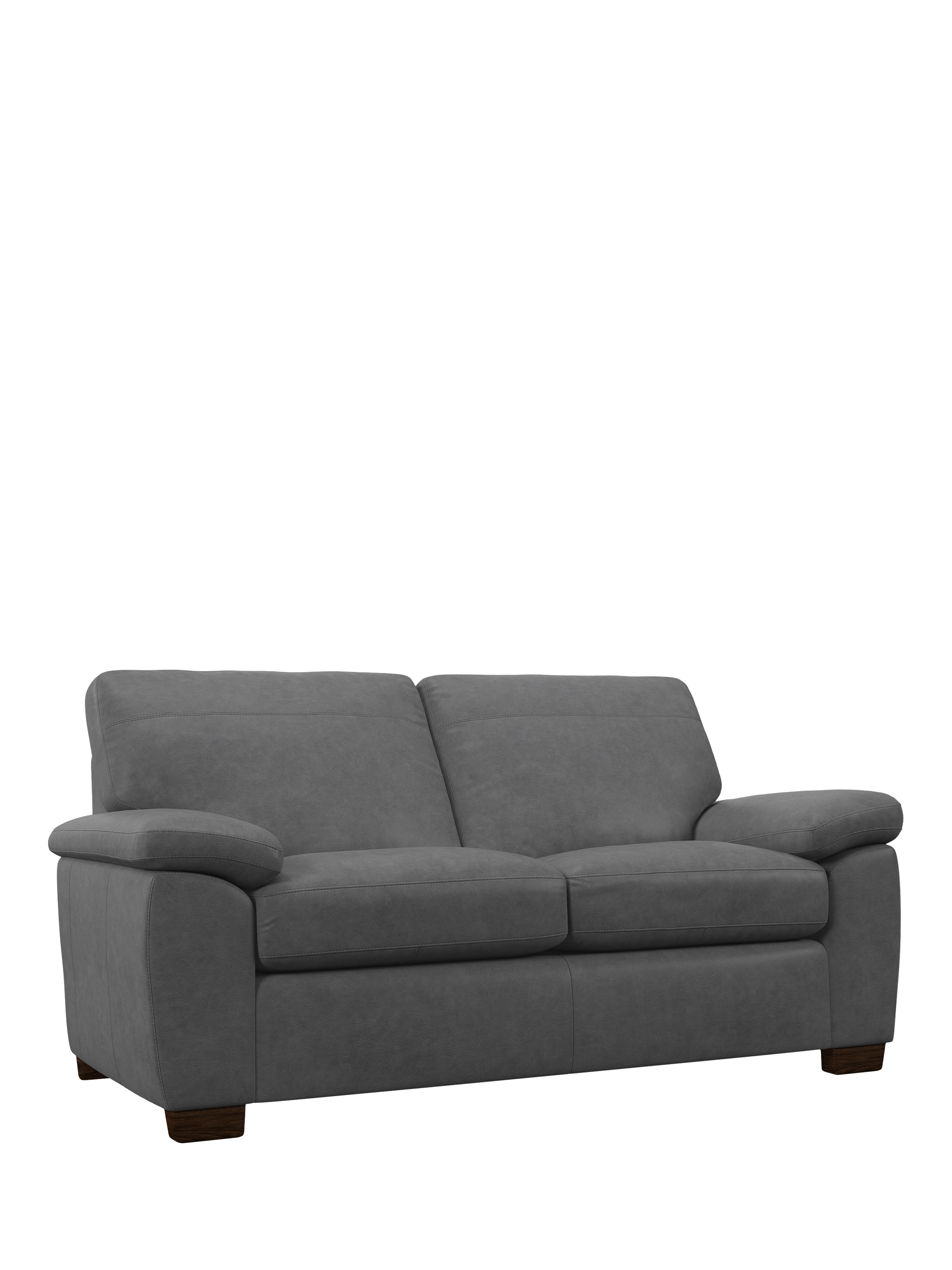 Camden Range, John Lewis Camden Medium 2 Seater Leather Sofa Bed, Dark Leg, Vintage Shadow