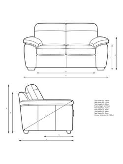 John Lewis Camden Small 2 Seater Leather Sofa, Dark Leg - view 2, Demetra Light Tan
