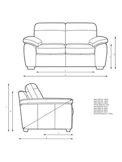 John Lewis Camden Small 2 Seater Leather Sofa, Dark Leg - view 2, Vintage Jeans