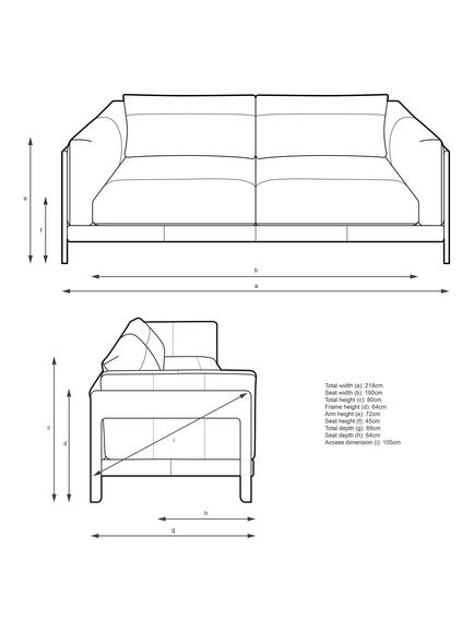 John Lewis Nest Grand 4 Seater Leather Sofa, Light Leg - view 2, Matt Black