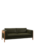 John Lewis Nest Grand 4 Seater Leather Sofa, Light Leg, Demetra Green