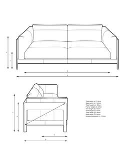 John Lewis Nest Grand 4 Seater Leather Sofa, Light Leg - view 2, Vintage Jeans