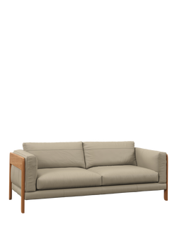 John Lewis Nest Grand 4 Seater Leather Sofa, Light Leg, Matt Pearl