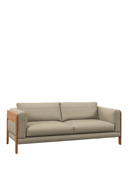 John Lewis Nest Grand 4 Seater Leather Sofa, Light Leg, Matt Pearl