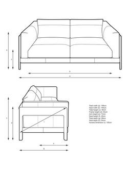 John Lewis Nest Large 3 Seater Leather Sofa, Light Leg - view 2, Matt Black