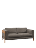 John Lewis Nest Large 3 Seater Leather Sofa, Light Leg, Demetra Grey