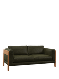 John Lewis Nest Large 3 Seater Leather Sofa, Light Leg, Demetra Green