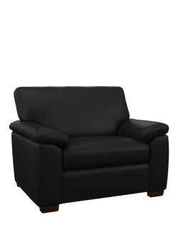 John Lewis Camden Leather Snuggler, Dark Leg, Matt Black