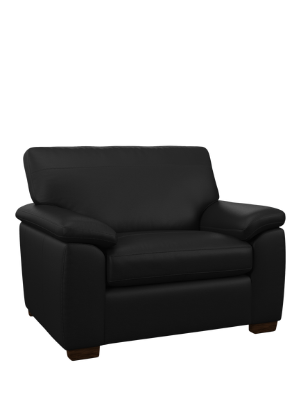 John Lewis Camden Leather Snuggler, Dark Leg, Matt Black