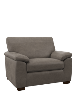 John Lewis Camden Leather Snuggler, Dark Leg, Demetra Grey