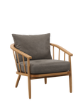 John Lewis Frome Leather Armchair, Light Leg, Demetra Grey