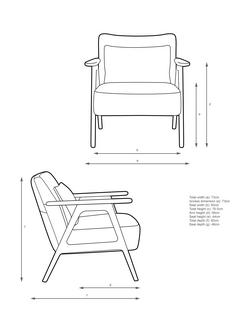 John Lewis Hendricks Leather Armchair, Light Leg - view 2, Matt Black