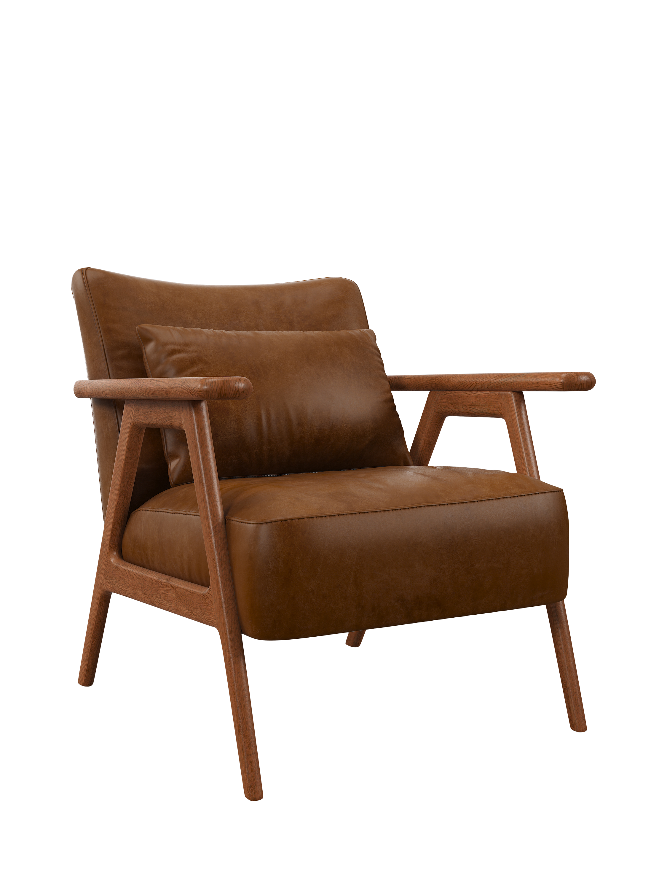 Hendrick Range, John Lewis Hendricks Leather Armchair, Dark Leg, Premium Caramel