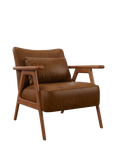 John Lewis Hendricks Leather Armchair, Dark Leg
