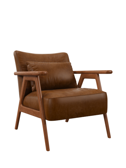 John Lewis Hendricks Leather Armchair, Dark Leg, Premium Caramel