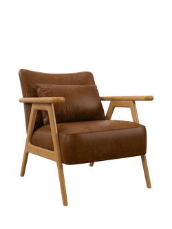 John Lewis Hendricks Leather Armchair, Light Leg, Premium Caramel