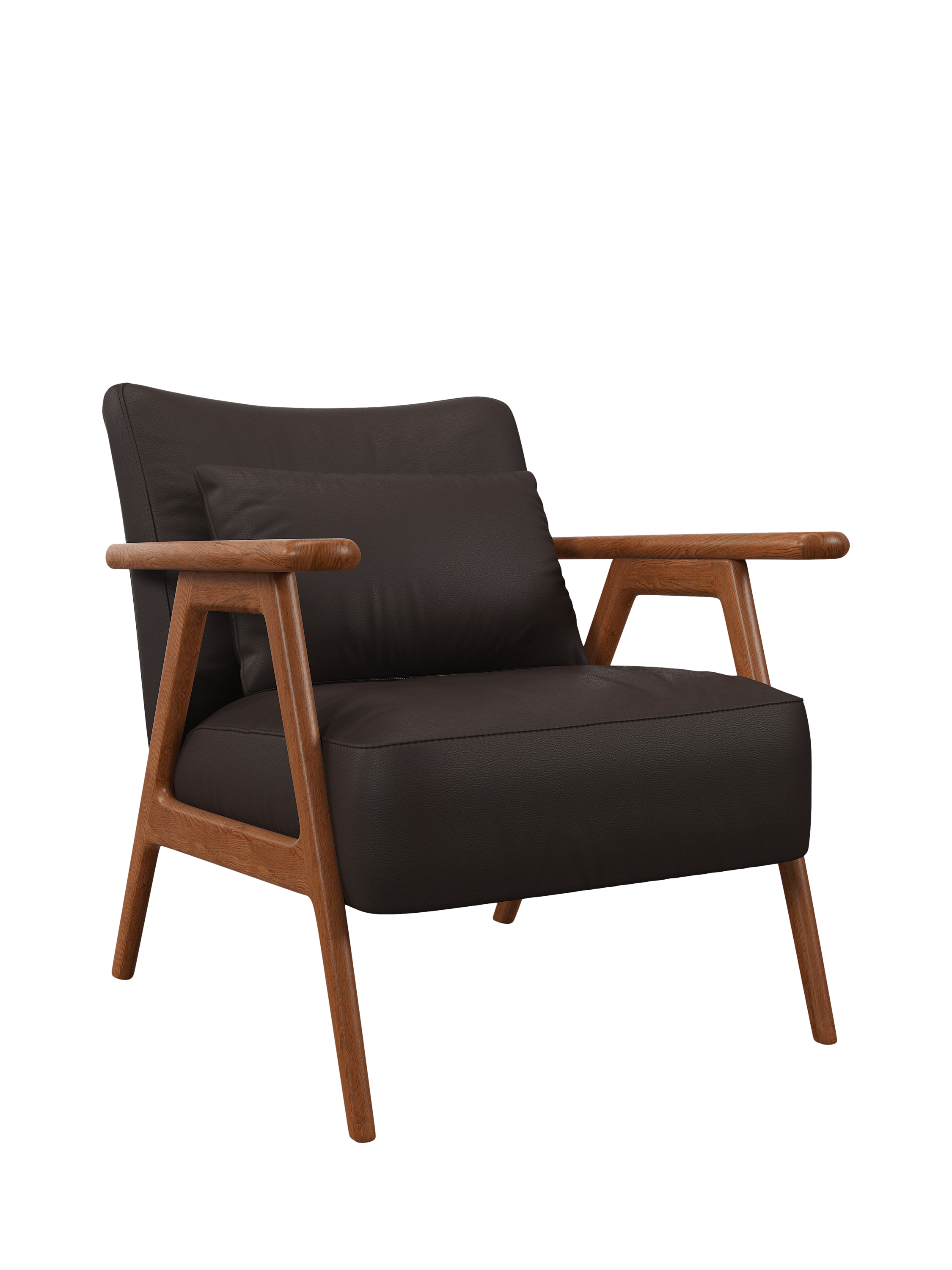 Hendricks Range, John Lewis Hendricks Leather Armchair, Dark Leg, Matt Chocolate