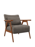 John Lewis Hendricks Leather Armchair, Dark Leg, Demetra Grey