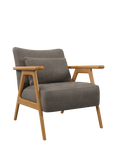 John Lewis Hendricks Leather Armchair, Light Leg, Demetra Grey