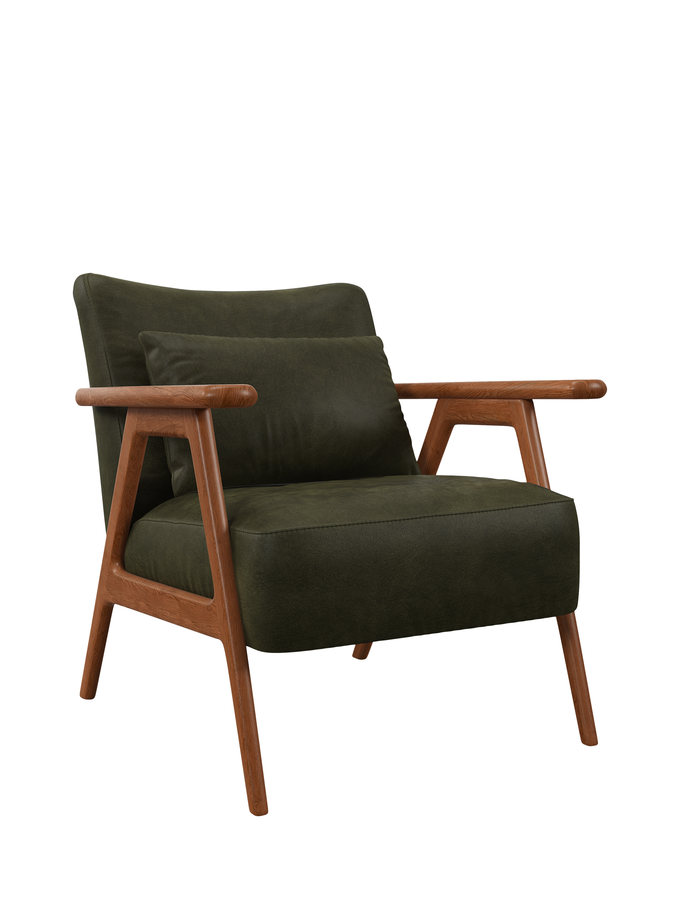 Hendricks Range, John Lewis Hendricks Leather Armchair, Dark Leg, Demetra Green