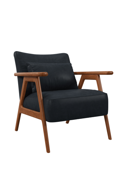 John Lewis Hendricks Leather Armchair, Dark Leg, Vintage Jeans