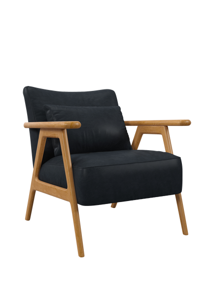 John Lewis Hendricks Leather Armchair, Light Leg, Vintage Jeans