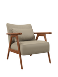 John Lewis Hendricks Leather Armchair, Dark Leg, Matt Pearl
