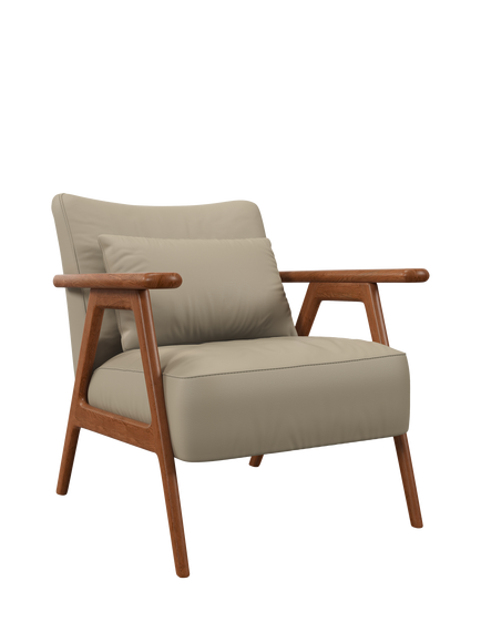 John Lewis Hendricks Leather Armchair, Dark Leg, Matt Pearl