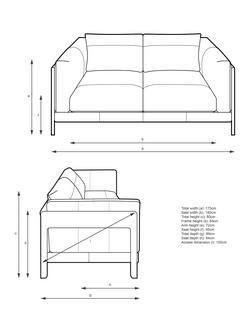 John Lewis Nest Medium 2 Seater Leather Sofa, Light Leg - view 2, Matt Chocolate