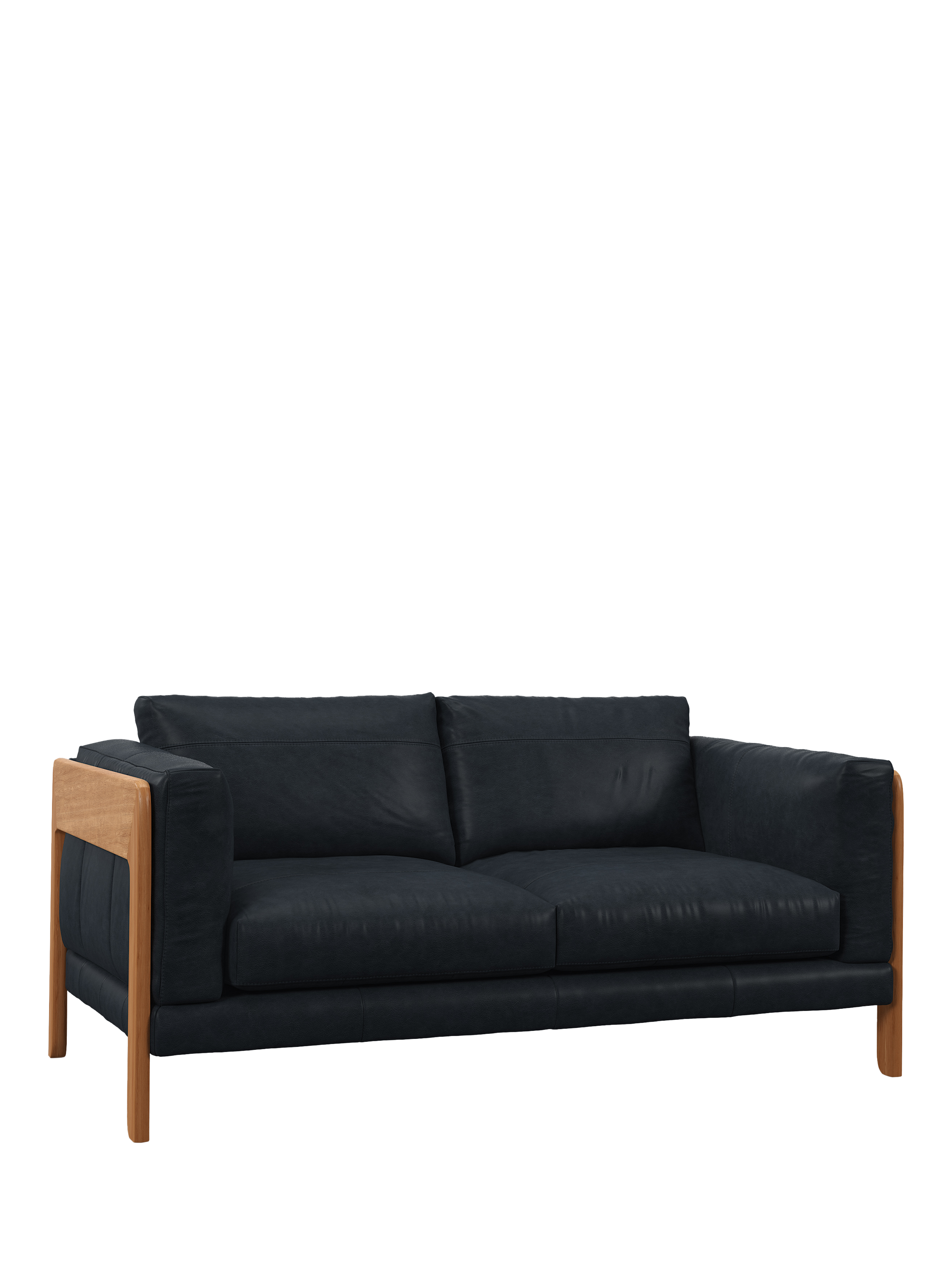Nest Range, John Lewis Nest Medium 2 Seater Leather Sofa, Light Leg, Vintage Jeans