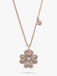 Emporio Armani Cubic Zirconia Clover Pendant Necklace, Rose Gold