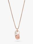 Emporio Armani Mother of Pearl Dog Tag Necklace, Rose Gold