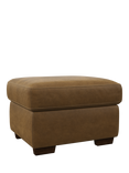 John Lewis Camden Leather Storage Footstool, Dark Leg