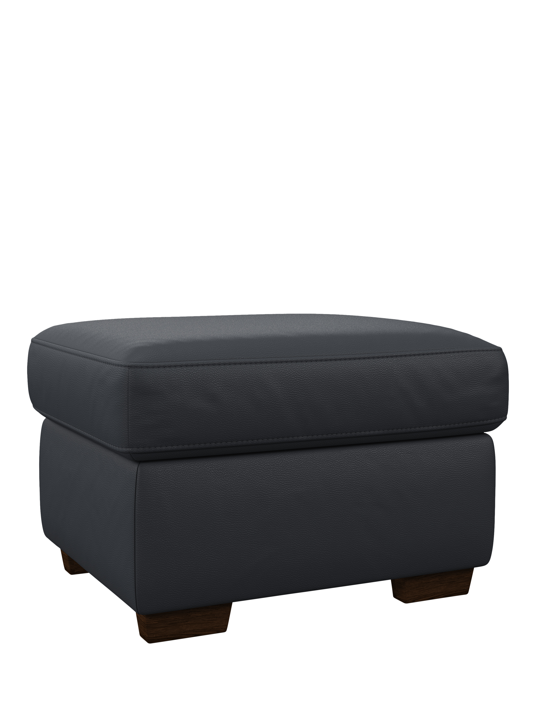Camden Range, John Lewis Camden Leather Storage Footstool, Dark Leg, Matt Navy